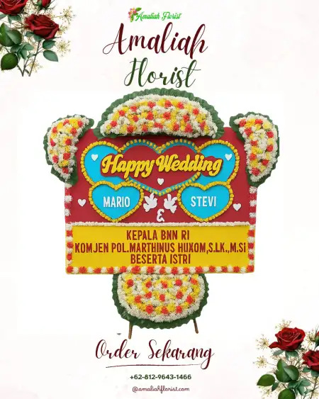 Papan Bunga Pernikahan Topo